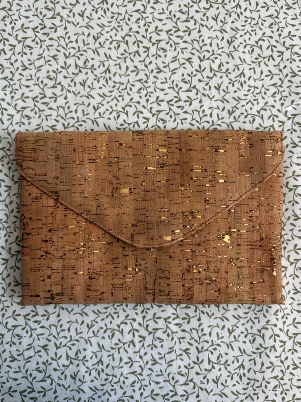 J.Crew Cork and Metallic Gold Clutch with shoulder strap